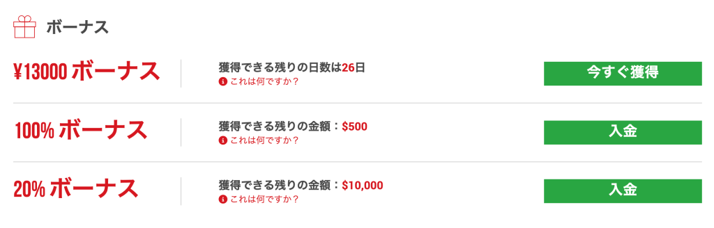 XMTradingの入金ボーナス